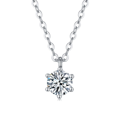 Contemporary Six-Prong Moissanite Necklace