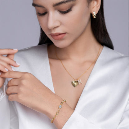 Contemporary Women's Silver Bracelet with Geometric Motifs