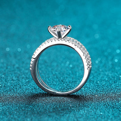 Cross-Over Solitaire Moissanite Ring in 925 Sterling Silver | 1ct Openwork Design