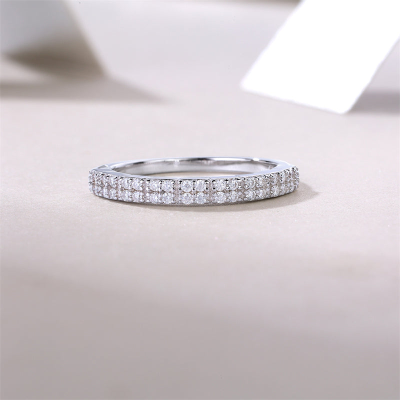 Dainty Geometric Moissanite Band for Everyday Elegance