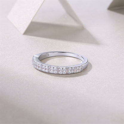 Dainty Geometric Moissanite Band for Everyday Elegance