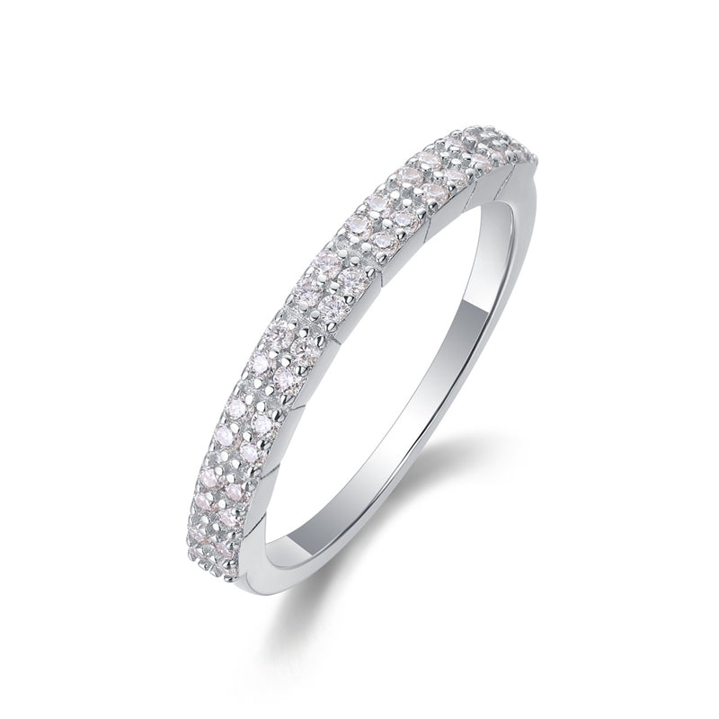 Dainty Geometric Moissanite Band for Everyday Elegance