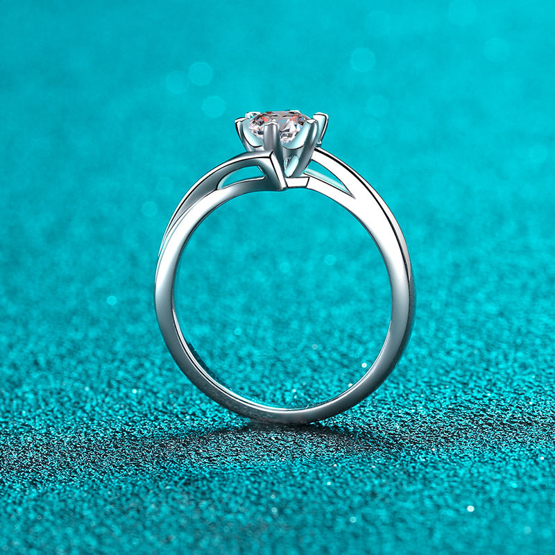 Dainty Snowflake Moissanite Ring in 925 Sterling Silver | 0.3ct & 0.5ct Options