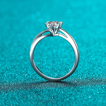 Dainty Snowflake Moissanite Ring in 925 Sterling Silver | 0.3ct & 0.5ct Options
