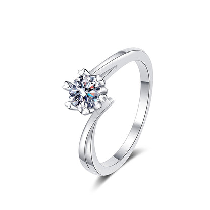 Dainty Snowflake Moissanite Ring in 925 Sterling Silver | 0.3ct & 0.5ct Options