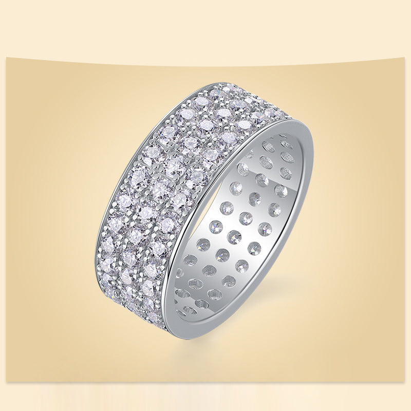 Dazzling Round Moissanite Ring in Sterling Silver