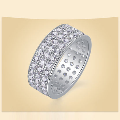 Dazzling Round Moissanite Ring in Sterling Silver