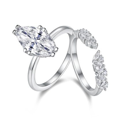 Dazzling Round Moissanite Ring in Sterling Silver