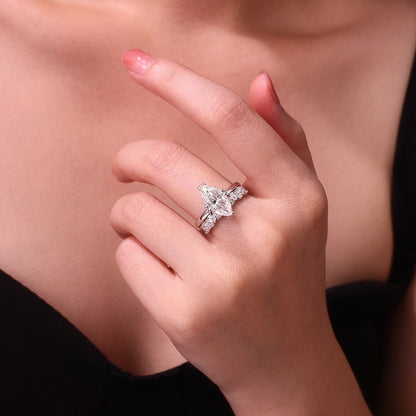 Dazzling Round Moissanite Ring in Sterling Silver