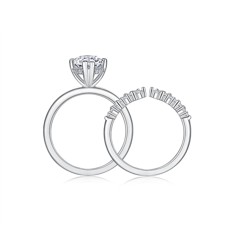 Dazzling Round Moissanite Ring in Sterling Silver