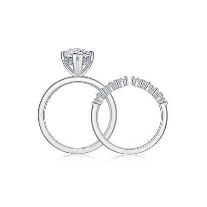 Dazzling Round Moissanite Ring in Sterling Silver