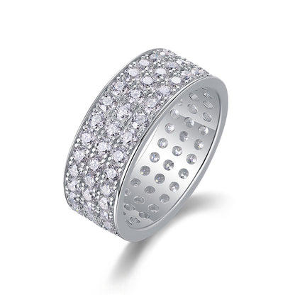 Dazzling Round Moissanite Ring in Sterling Silver