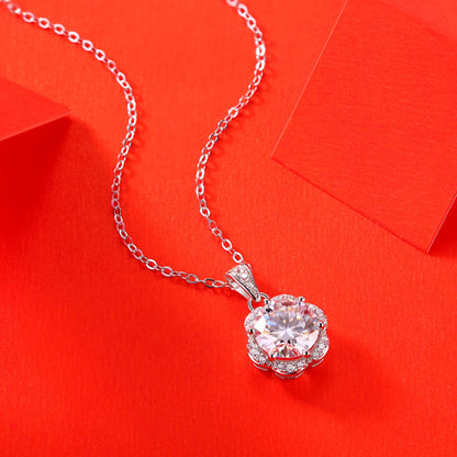 Delicate Bead Chain Necklace Featuring Floral Design