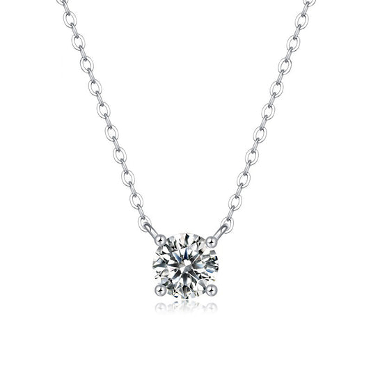Delicate Collarbone Chain Necklace Featuring Moissanite