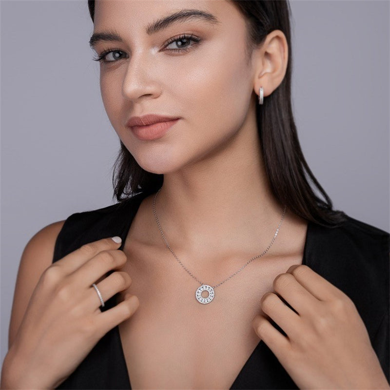 Delicate Cross Chain Necklace Featuring Moissanite Accents