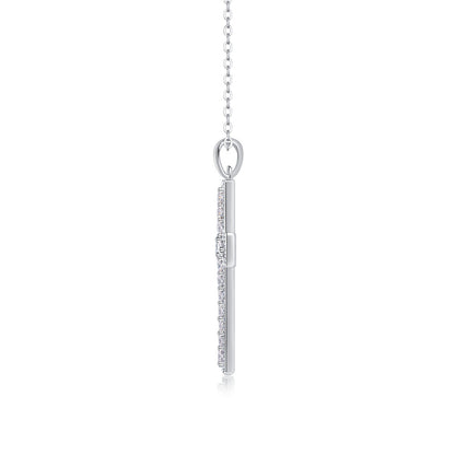 Delicate Cross Chain Necklace Featuring Moissanite Accents