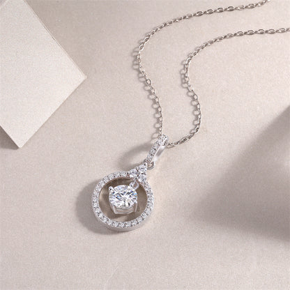 Delicate Cross Chain Necklace Featuring Round Moissanite