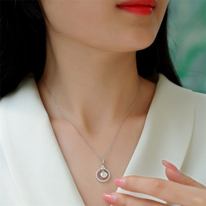 Delicate Cross Chain Necklace Featuring Round Moissanite