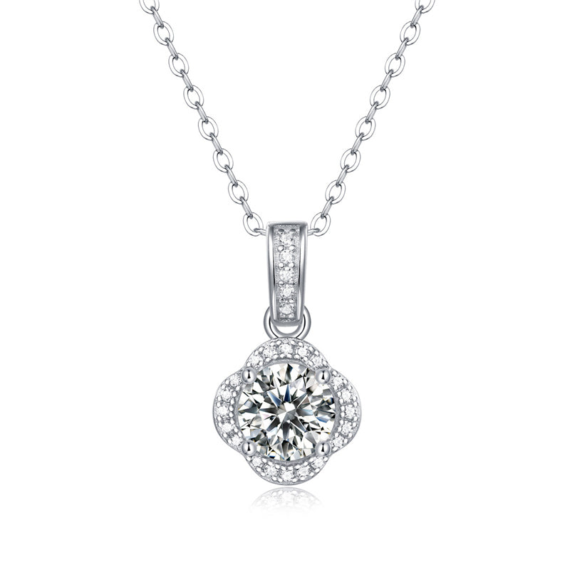 Delicate Floral Moissanite Pendant Necklace