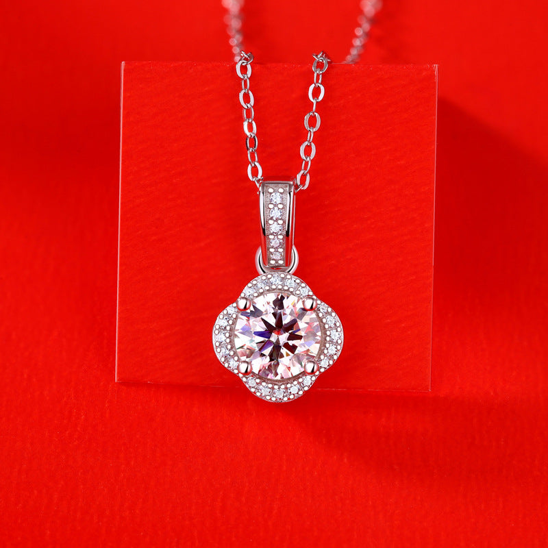 Delicate Floral Moissanite Pendant Necklace