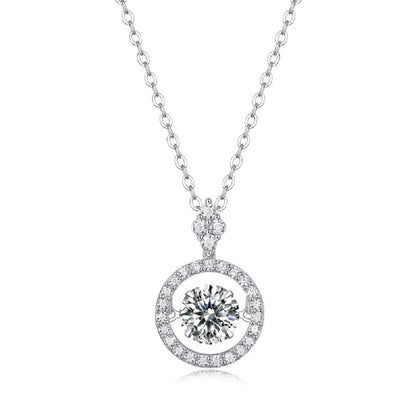Delicate Geometric Pendant Necklace with 1 Carat Moissanite