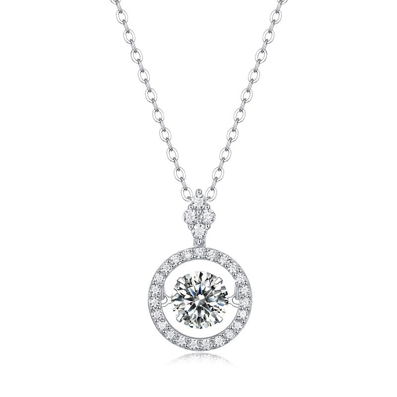 Delicate Geometric Pendant Necklace with 1 Carat Moissanite