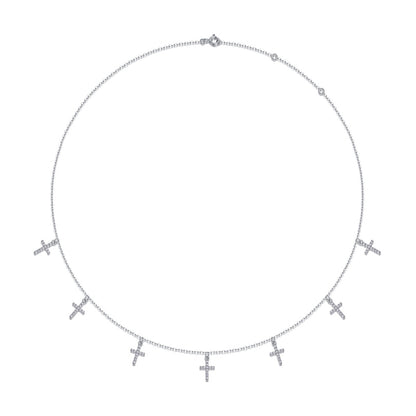 Delicate Geometric Pendant Necklace with Moissanite for Women