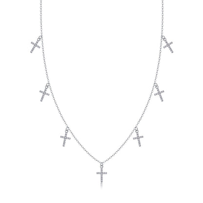 Delicate Geometric Pendant Necklace with Moissanite for Women
