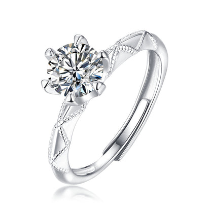Delicate Geometric Ring with Moissanite