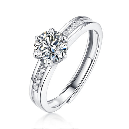 Delicate Geometric Ring with Moissanite