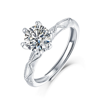 Delicate Geometric Ring with Moissanite