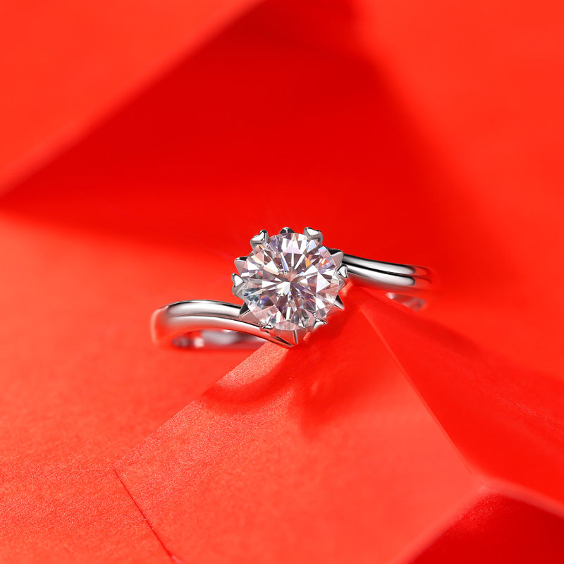 Delicate Snowflake Ring with Moissanite