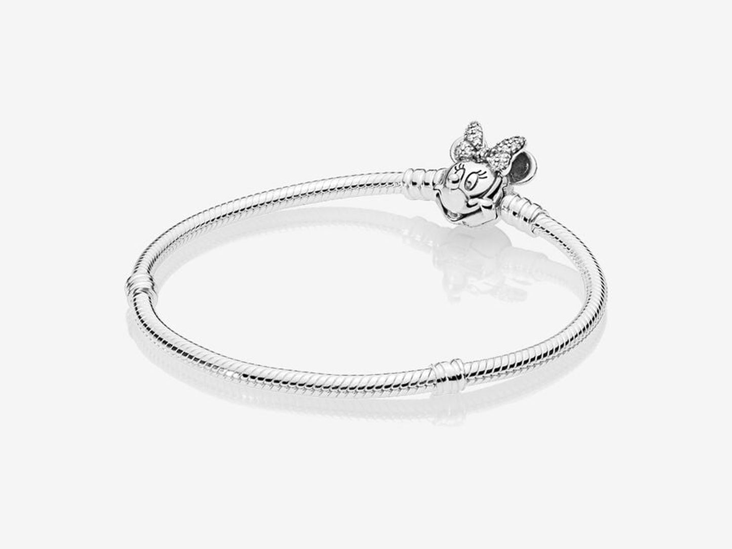 Disney Pandora Moments Pavé Minnie Mouse Clasp Snake Chain Bracelet