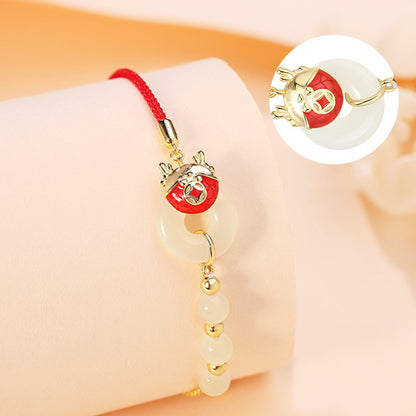 Dragon Year Bracelet 925 Silver Jade Zodiac Jewelry