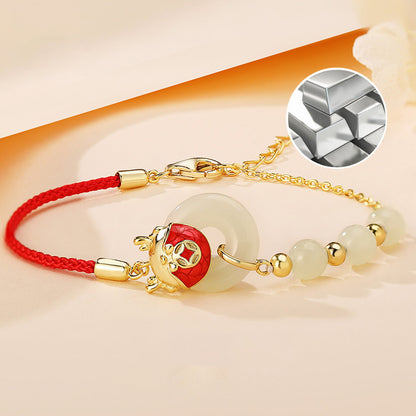 Dragon Year Bracelet 925 Silver Jade Zodiac Jewelry