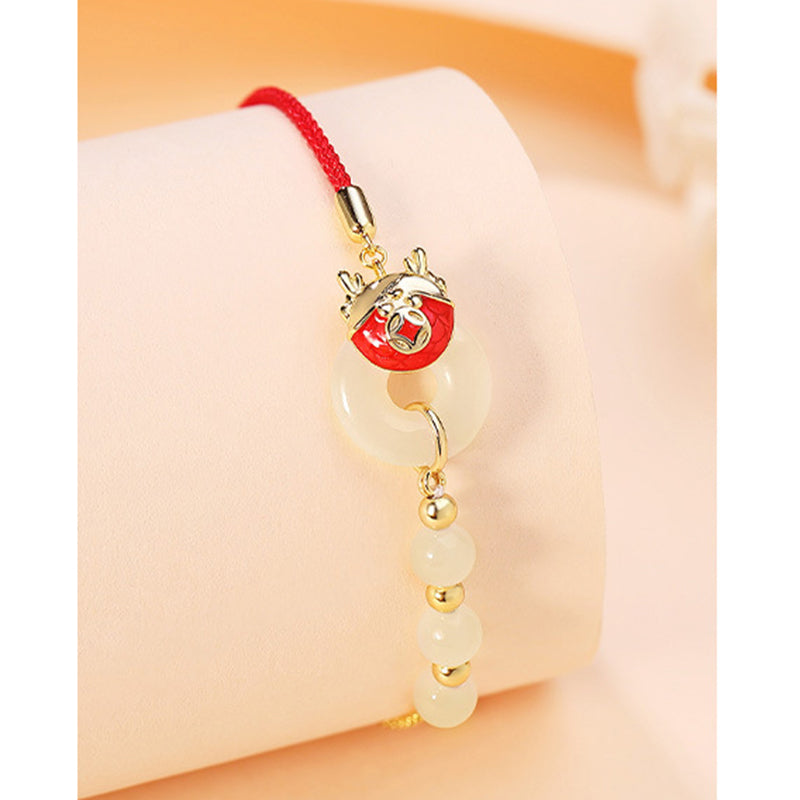 Dragon Year Bracelet 925 Silver Jade Zodiac Jewelry