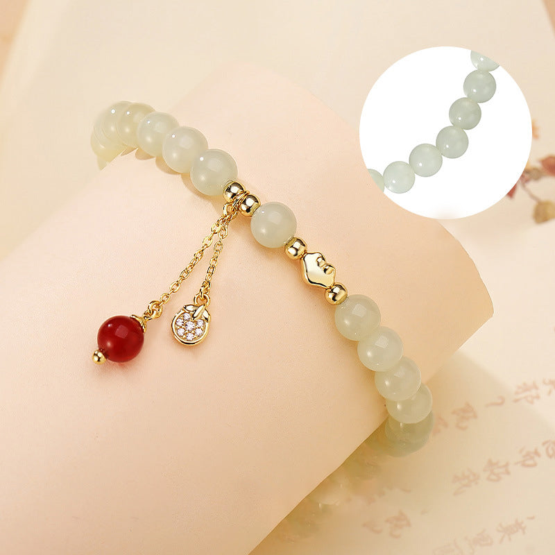 Dragon Zodiac Bracelet 925 Silver Jade & Carnelian