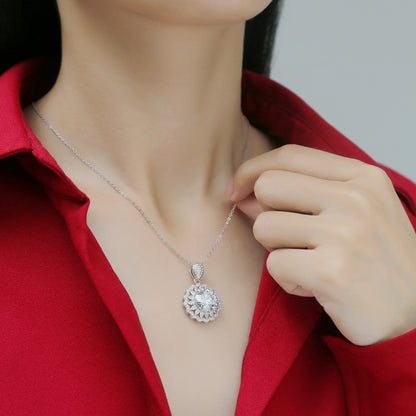 Dreamy Geometric Pendant Necklace with 5 Carat Moissanite