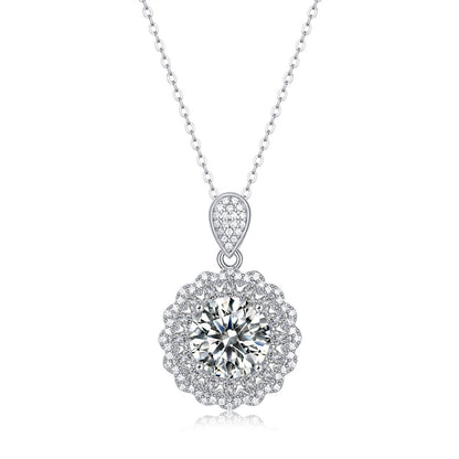 Dreamy Geometric Pendant Necklace with 5 Carat Moissanite