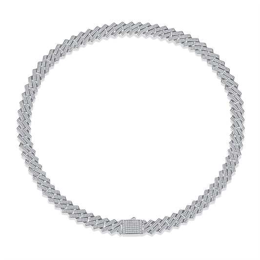 Dynamic Men's Moissanite Necklace with Circular Pendant