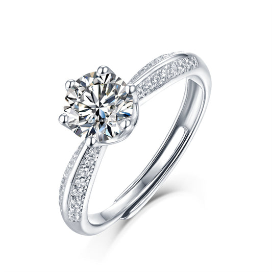 Edgy Half Eternity Moissanite Band