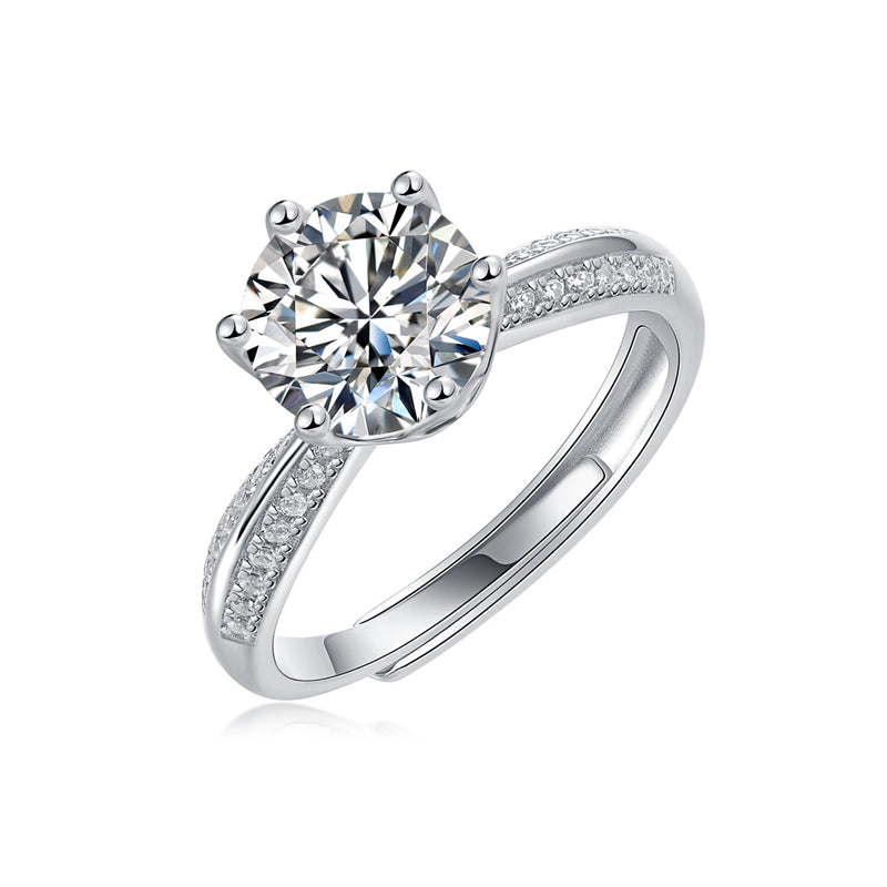 Edgy Half Eternity Moissanite Band