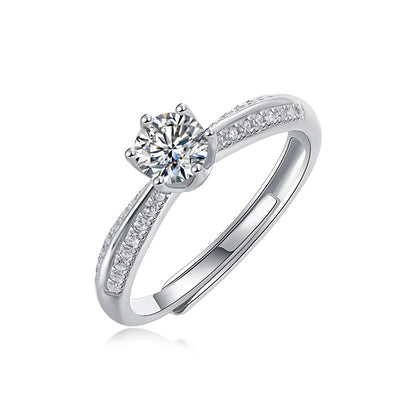 Edgy Half Eternity Moissanite Band