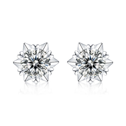 Elegant 925 Silver Moissanite Earrings with Hexagonal Design