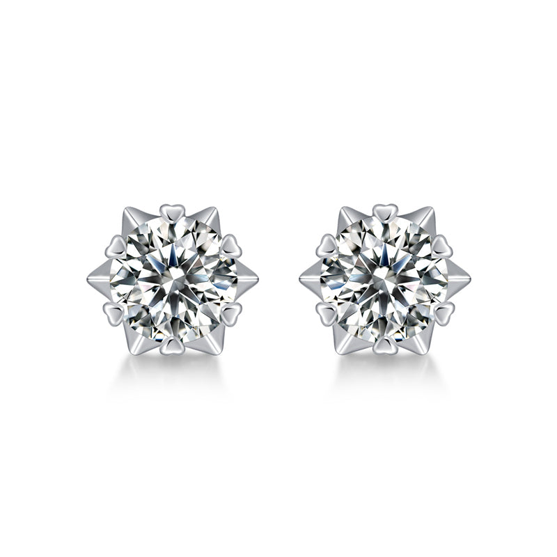 Elegant 925 Silver Moissanite Earrings with Hexagonal Design