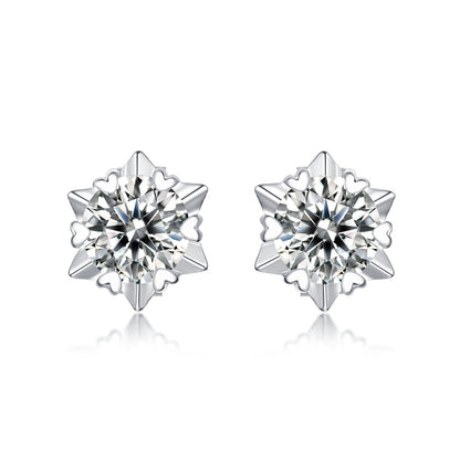 Elegant 925 Silver Moissanite Earrings with Hexagonal Design