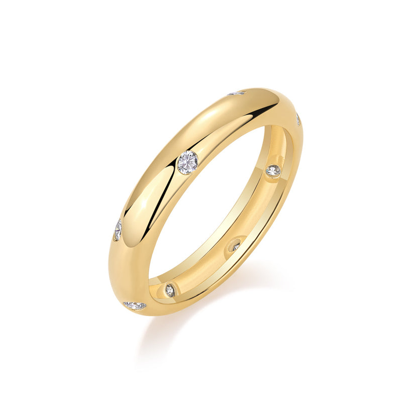 Elegant 925 Silver Round Moissanite Ring