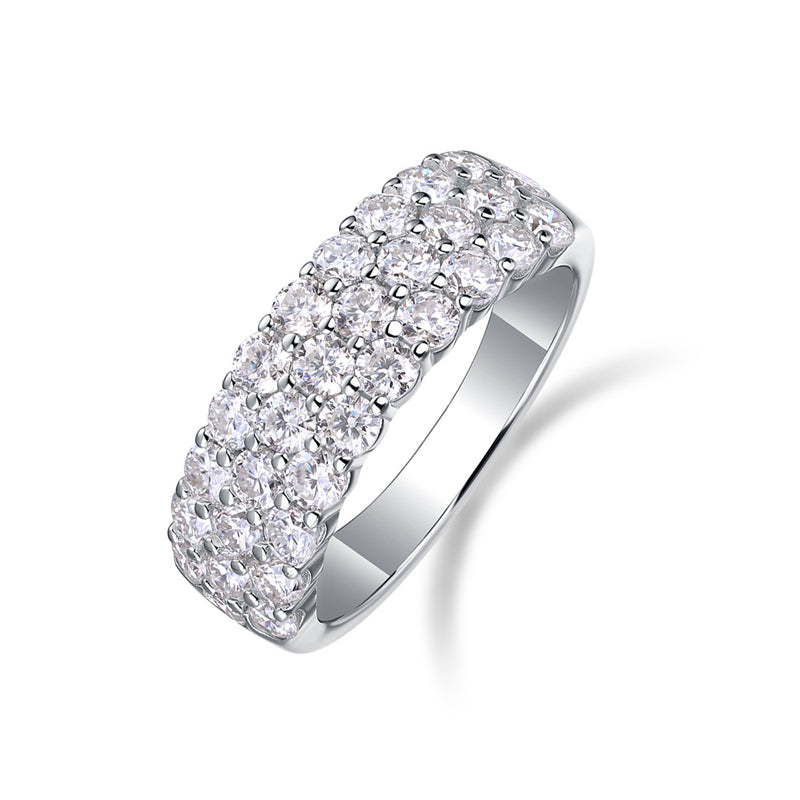 Elegant 925 Silver Round Moissanite Ring