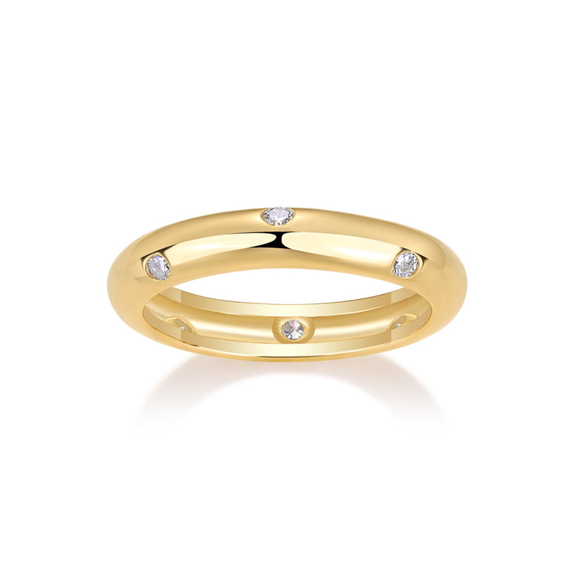 Elegant 925 Silver Round Moissanite Ring