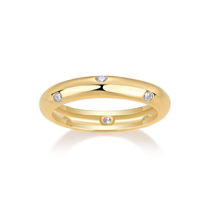 Elegant 925 Silver Round Moissanite Ring